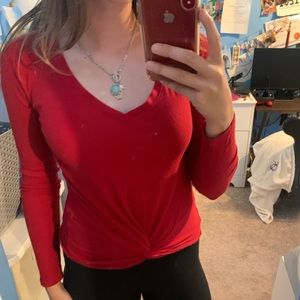 cute red long sleeve from hollister